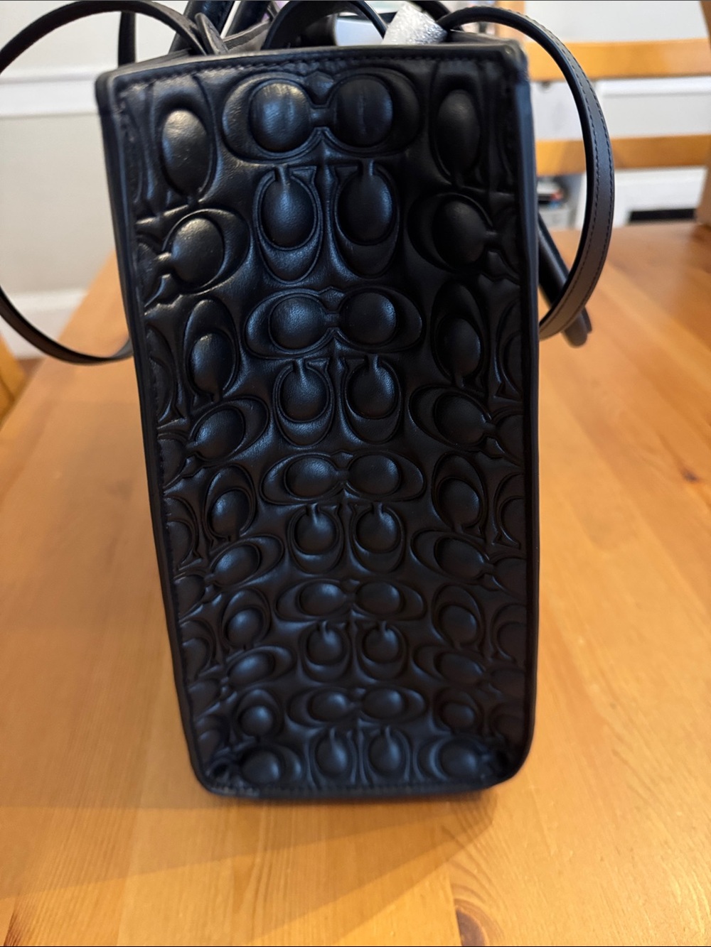 NWT! COACH Black Quilted Maggie Tote in Signature Leather - Picture 8 of 11